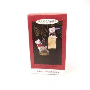 Hallmark Ornament Dear Santa Mouse Hang-Togethers Set of 2 QX5806 Vintage 1994